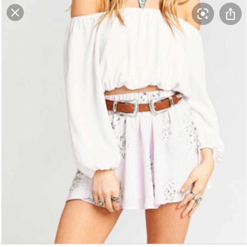 Show Me Your Mumu Lavender Floral Flowy Shorts